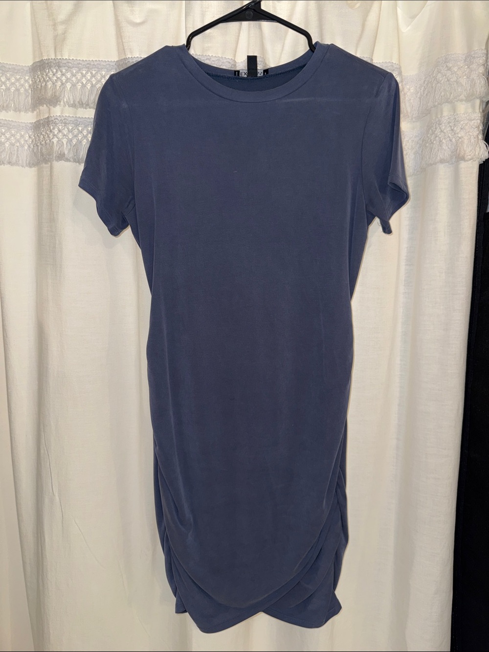 Fitted Navy Short-Sleeve T-Shirt Dress